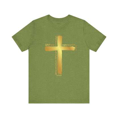 Gold Cross Love Message Tee