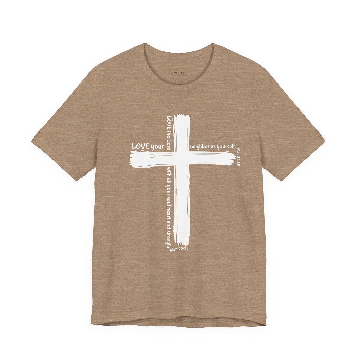 Unisex White Cross Love Message Tee