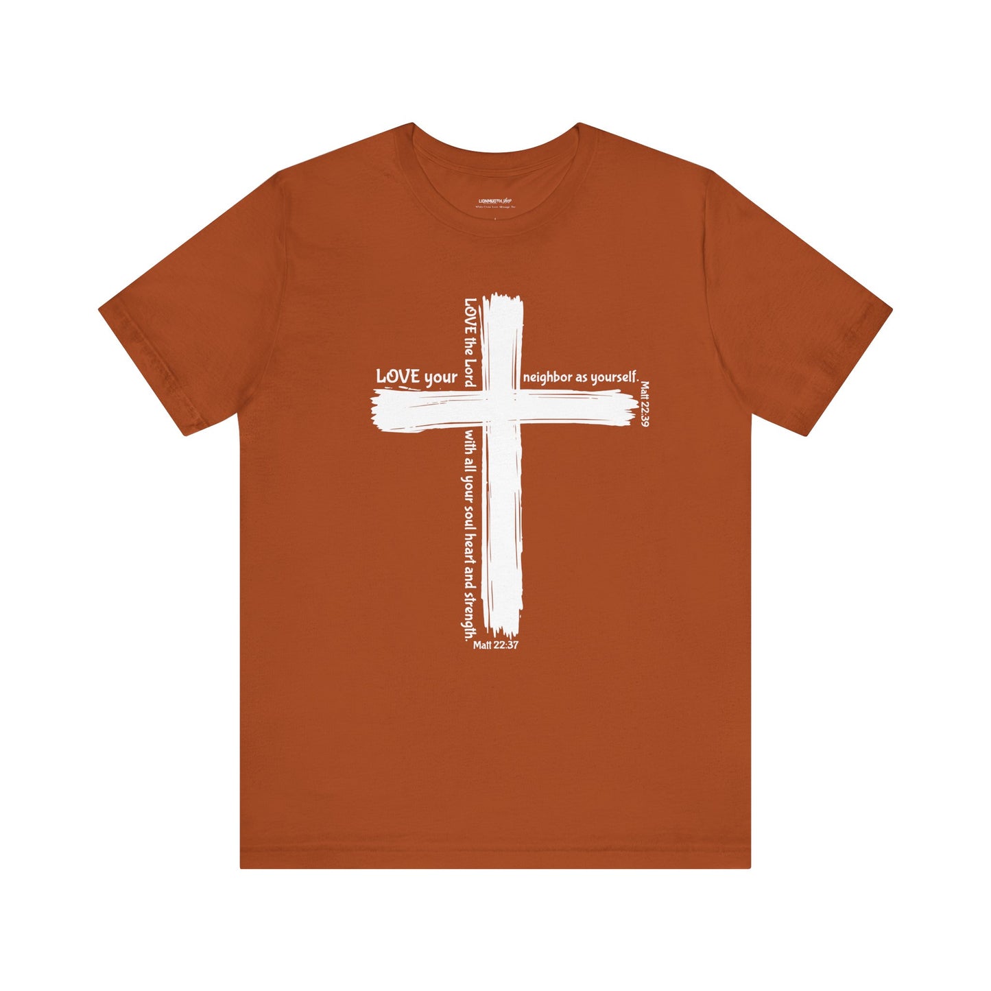 Unisex White Cross Love Message Tee