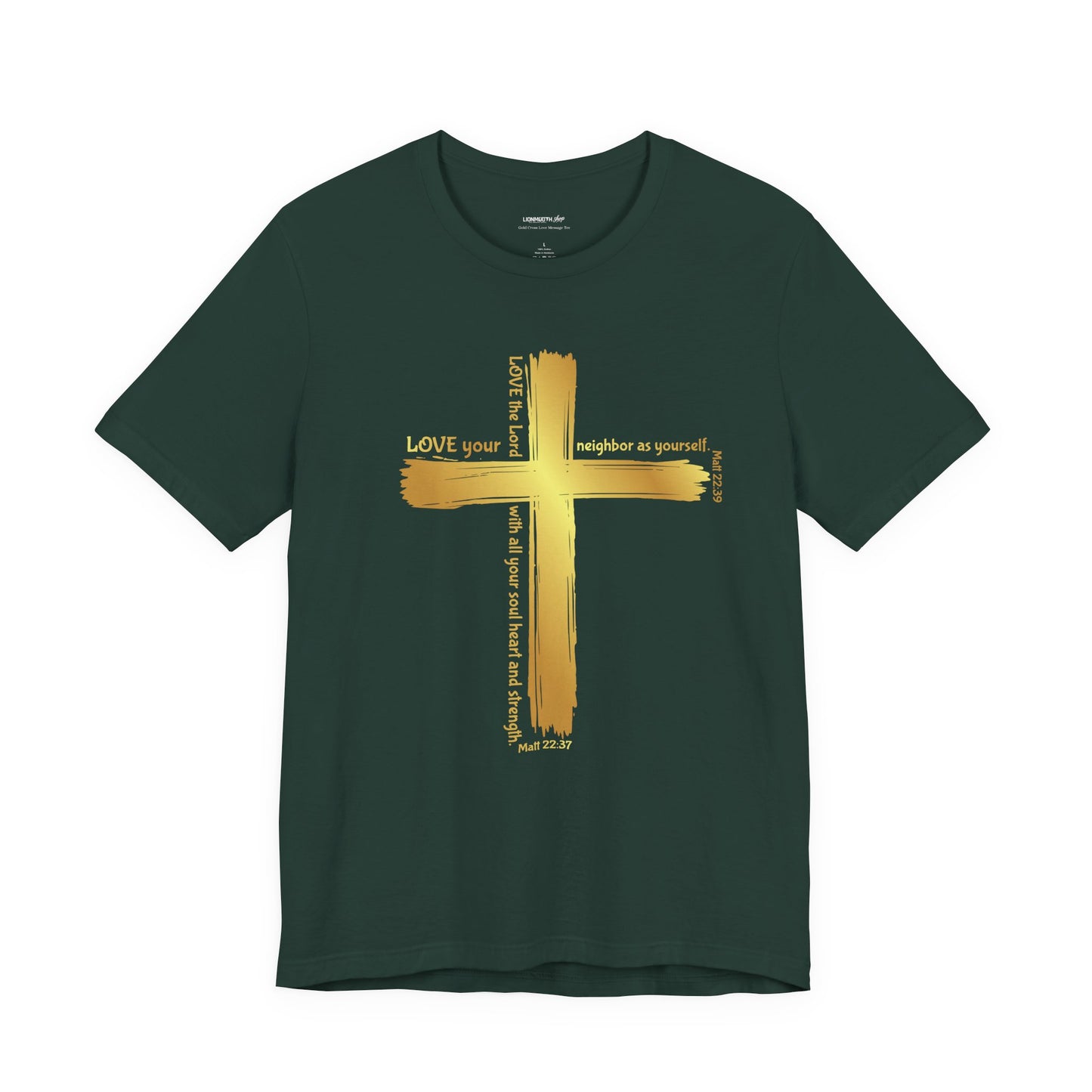 Gold Cross Love Message Tee