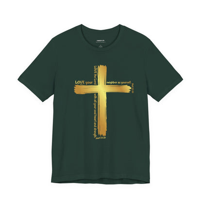 Gold Cross Love Message Tee