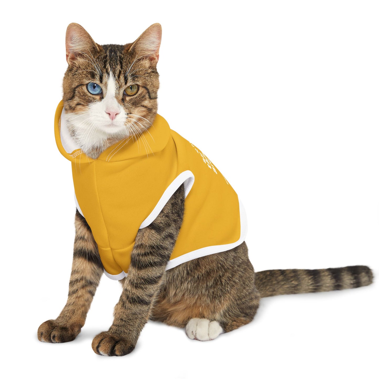 Cozy Pet Hoodie for Trendy Dogs & Cats in Yellow - in Black Font and White Font