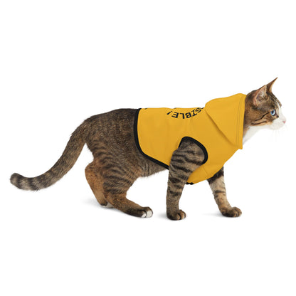 Cozy Pet Hoodie for Trendy Dogs & Cats in Yellow - in Black Font and White Font